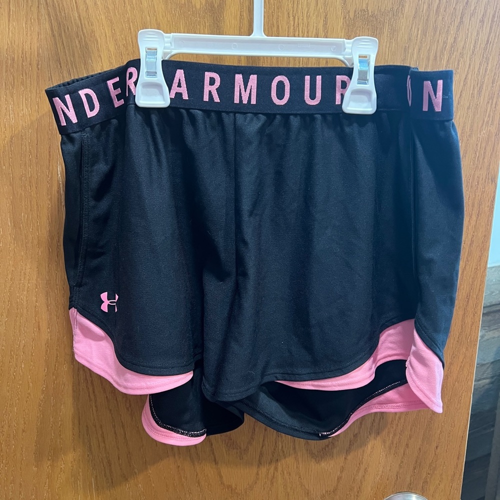 Under Armour Women's Athletic Shorts Black with Pink Accents